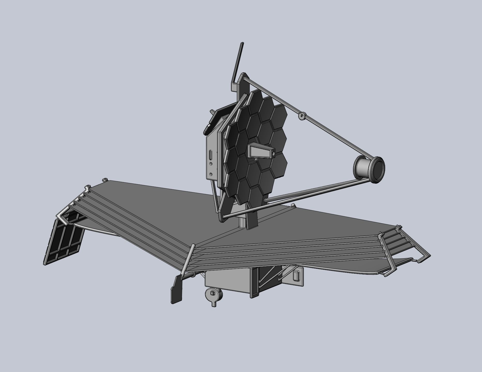 jw12.jpg Download DXF file James Webb Space Telescope JWST Basic Model • 3D printer template, julian-danzer
