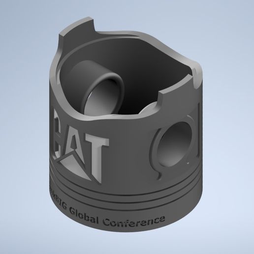 Piston pencil holder style w CAT logo 3D model