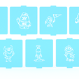 1.png Monstruo con un juego de 7 plantillas para café y pastelería.
