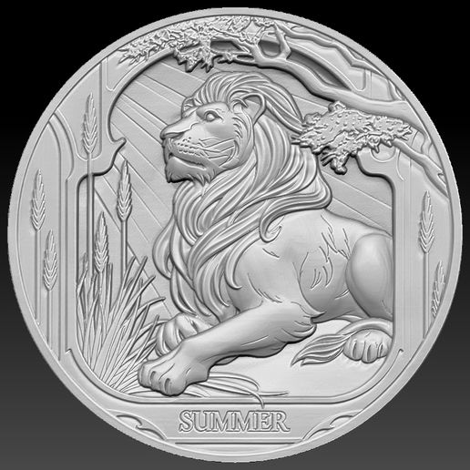 🦁 Lion coin・ STL File for 3D printing・Cults