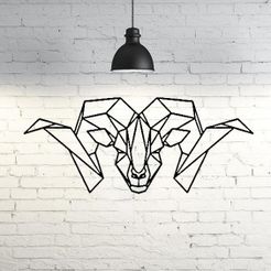 fondo1.jpg STL-Datei Goat Wall Sculpture 2D・Design für 3D-Drucker zum herunterladen, UnpredictableLab