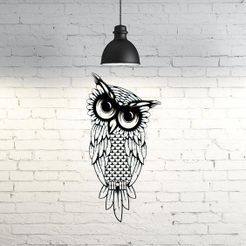 36.Owlclock.JPG Archivo STL Owl III Wall Sculpture 2D・Diseño para descargar y imprimir en 3D