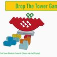 | Drop The Tower Game Print Tower Blocks in Favourite Colours and start Playing! Tetris  Tower Drop the Tower Family table game