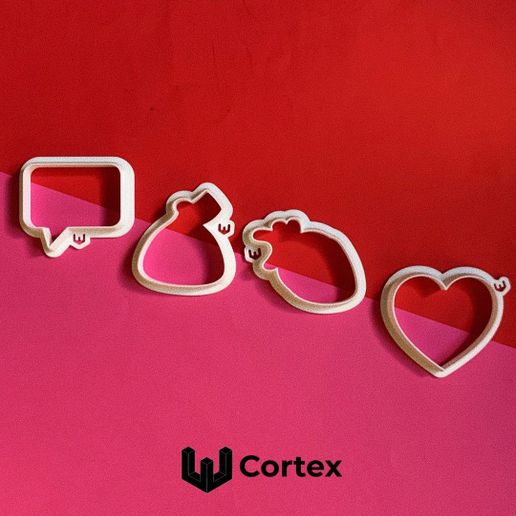 Valentine's day mini cookie cutters 3D model