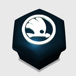 logo skoda nak.jpg STL file Skoda wheel bolt cover・3D printer model to download