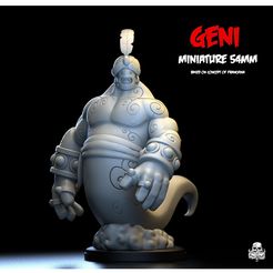 render.jpg STL file miniature genie 54mm・Design to download and 3D print