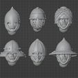 Gambeson-hood,-helmet-heads.jpg Medieval Militia Heads