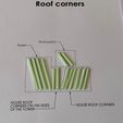 Roof corners Front porch Tower re wae? | N 1 \ \ { \ \¥ yea yi 1 " | t | TWh | \ a) HOUSE ROOF | CORNERS ON THE SIDES HOUSE ROOF CORNERS OF THE TOWER Maison hantée Mark 1 avec 3d MOON