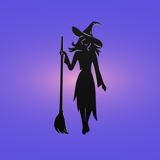 Decorative mural, witch, Halloween 3D model