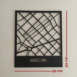 barcelona.jpg Barcelona map wall decor 3d and laser cut