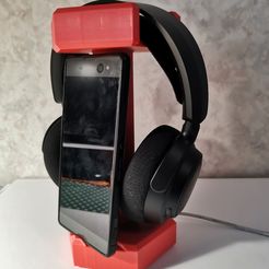 IMG_20230317_183142.jpg STL file HEADSET, HEADPHONES, PHONE, HOLDER WITH CHARGE HOLE, DUMBBELL.・3D print design to download
