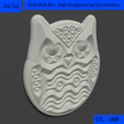02.png Owl Wall Art - Wall Sculpture for Decoration - Print and CNC - Multicolor Print