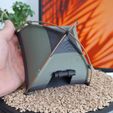 5.jpg Hamster-Zelt-Haus. Ein gemütlicher Unterschlupf für Haustiere im Camping-Stil.