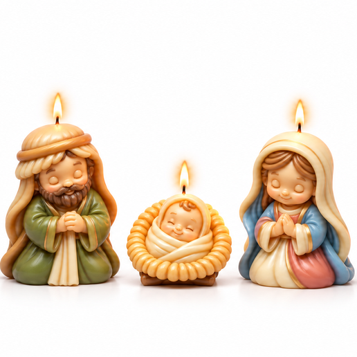 Set Matriz pesebre con contramolde - MARIA, JOSE, NIÑO DIOS