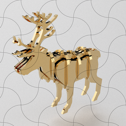 Org022B.png STL file Fine Jewelry, Sculpture Reindeer Decoration・3D printing idea to download