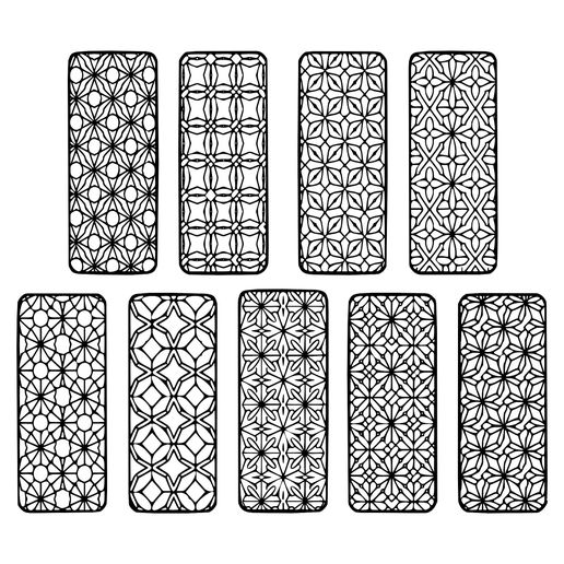 Geometric Bookmark Pack – CNC Laser Cut Line Art STL 9 Models