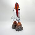 rocket_pic4_square.jpg STL file Rocket Taking Off Pencil Holder Space Shuttle Launch Desk Decoration・3D printable model to download