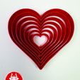 Set Corazon 2cm a 8 cm.jpg STL file Heart Cutter Set・Model to download and 3D print