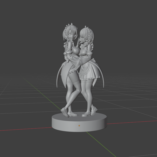 Рем и Рам из Re:Zero — Парная Фигурка Горничных | Фан-арт STL photo 2