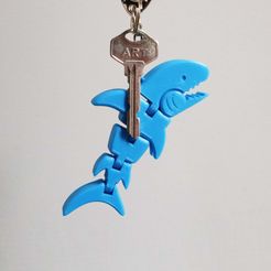 shark_cults.jpg Free STL file Tiny Shark Flexy Keychain・3D printing model to download