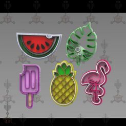 verano.jpg Archivo STL gratis set cortador mas marcador verano・Diseño por impresión en 3D para descargar