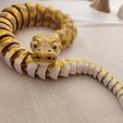 Ball Python Snake articulated toy, print-in-place body, snap-fit head, cute-flexi