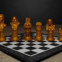 1.png Wednesday Figure Chess Set - Netflix Wednesday Character 3D print model