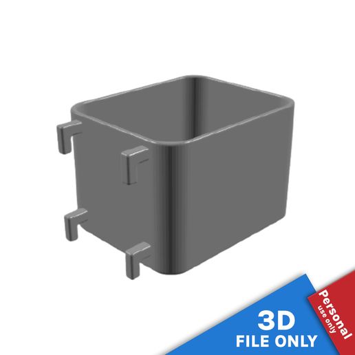 CONTAINER WITH 6X7.5X5.5CM STORAGE SPACE FOR IKEA SKADIS 3D model