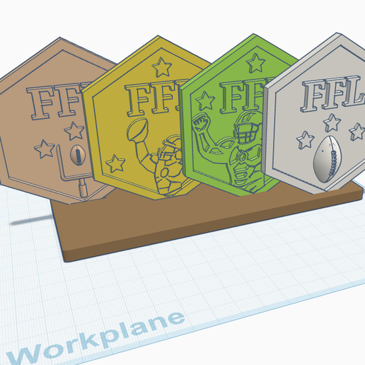 FFL Desk Trophy Set – Fantasy Football Participation Badges