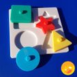 animodel3D_puzzle_2.jpg Cute Montessori Geometric Shapes Game for Kids - Geometric Shapes Sorting Chart for Baby Education and 4 Geometric Figures