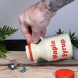 MSDC-Pouring-Dice.jpg 3D Printed “Maple Syrup” Dice Container – Secret Dice Storage Bottle for DnD & TTRPG Players – Funny Hidden Dice Holder Gift