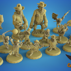 untitled.54.png Archivo STL Wild West Goblin Team Complete!!! BloodBowl pre-supported・Plan de impresión en 3D para descargar