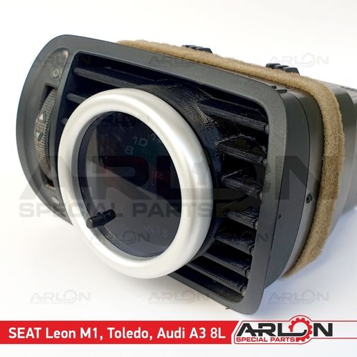 SEAT Leon M1, Toledo, Audi A3 8L 2.jpg Air Vent Gauge Pod, 52mm, Fits SEAT Leon M1 "Arlon Special Parts"
