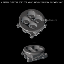 Proyecto-nuevo-2023-12-06T104330.214.png 4 BARREL THROTTLE BODY FOR MODEL KIT / RC / CUSTOM DIECAST / SLOT