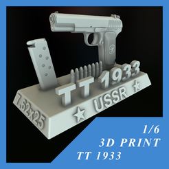 TT_6_p_1q.png Datei STL Pistol USSR TT-33 Tulskiy Tokarev 1-6 12 inch herunterladen • Design für 3D-Drucker, 3DSCombine