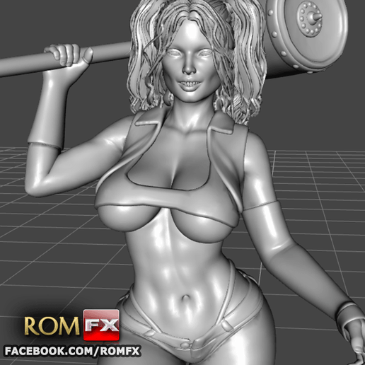 arlequina impressao14.png Télécharger fichier Harley Quinn Sexy 3D Printable Action Figure • Design imprimable en 3D, ROMFX