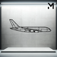 a380-800.png Wall Silhouette: Airplane Set
