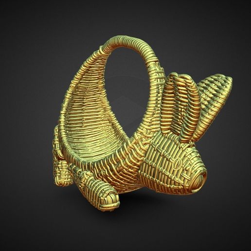 Easter bunny wicker basket decoration