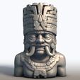 Tlaloc-Aztec-God-Bust0000.jpg Busto del Dios Azteca Tlaloc - Deidad de la Lluvia y el Trueno - Escultura Tormenta Mesoamericana