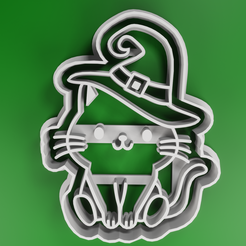 gato_bruja_001.png STL-Datei HEXE KATZE - HALLOWEEN - KEKSAUSSTECHER・3D-Drucker-Vorlage zum herunterladen