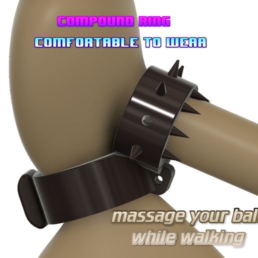 Scrotum Fixation allday BDSM Bondage Male Ring Chastity Belt Cock Penis  Ring Testis Restraint Cock clamp ring Ball Stretcher balls holder  scr-126B-1 3d print cnc STL File for Cults