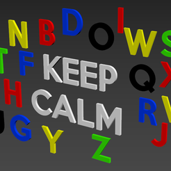 lettres.PNG Alphabet and numbers 3D font "Keep Calm