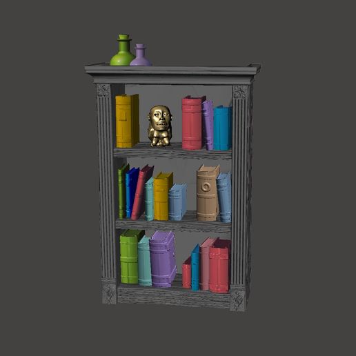 books5.JPG STL-Datei Mansions of Madness - Bookshelf / Bookcase - 28mm kostenlos herunterladen • 3D-Drucker-Design, BigMrTong