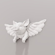 pig-with-wings1.png Pig with wings head wall mount STL
