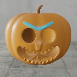 PumpinRick.2png.jpg STL file Pumpkin Rick Halloween・3D printing template to download