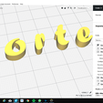 cura.png FORTE font lowercase 3D letters STL file