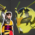 スクリーンショット-2024-01-16-142R449.png Hachi Augment 01 Hornet girl from Shin Kamen Rider  fully wearable cosplay helmet 3D printable STL file