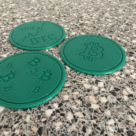 3d printed bitcoin coaster