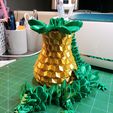 Lucky Clover Dragon, St. Patrick's Day Articulating Flexi Wiggle Pet, Print in Place, Fantasy Shamrock Dragon