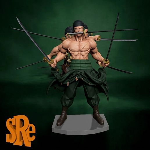 ⚔️ Zoro Asura Mode Style 9 Swords - One Piece・ STL File for 3D